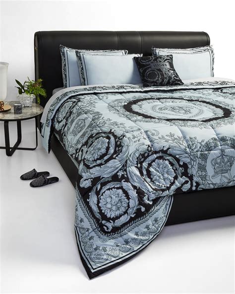 versace set da letto blu|Set letto Full/Queen Size Barocco Blu,Stampa .